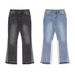 Women's Clothing Vintage Washed Flare Jeans For Women, Distressed Patchwork Denim Pants With 70s Retro Style (S-XL, Blue/Black)_mkmklike.com