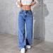 Hot-Selling Jeans For Women Sweet And Spicy Style High-Waisted Wide-Leg Loose Casual Long Pants Cross-Border_mkmklike.com