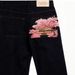 Retro Trendy Jeans Women's Casual Trousers Harajuku Cherry Blossom Embroidery Millennium Fashion_mkmklike.com