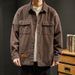 Corduroy Workwear Jacket Men Autumn Winter Trendy Brand Retro Thickened Long Sleeve Shirt Loose Plus Size Men's_mkmklike.com
