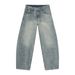 Men's Clothing Retro Silhouette Washed Scimitar Jeans Men's Trendy Brand Loose Straight Wide Leg Trousers_mkmklike.com