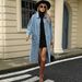 Trendy Oversized Denim Jacket For Women - Long Washed Cotton Coat With Lapel Collar, Streetwear Fashion For Fall_mkmklike.com