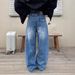 Men's Clothing Unisex High Waist Wide Leg Jeans Retro Style Loose Fit Slimming Straight Leg Floor Length Autumn Winter Men's Denim_mkmklike.com