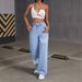 High Street Y2K Women's Straight Leg Slim Fit Jeans Butterfly Print Fashion Elegant Spring Autumn New Trade_mkmklike.com