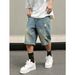 Men's Clothing American Style Washed Distressed Denim Shorts Summer Loose Fit Plus Size Retro Casual Five Point Pants_mkmklike.com