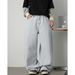 Vintage Distressed Wide-Leg Jeans For Men, Autumn New Straight Loose Trendy Brand Oversized Basic Versatile Pants_mkmklike.com
