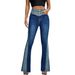 High Waist Slim Fit Jeans For Women Casual Fashion Spring Summer New Trend Splicing Contrasting Colors Office Lady Jeans_mkmklike.com