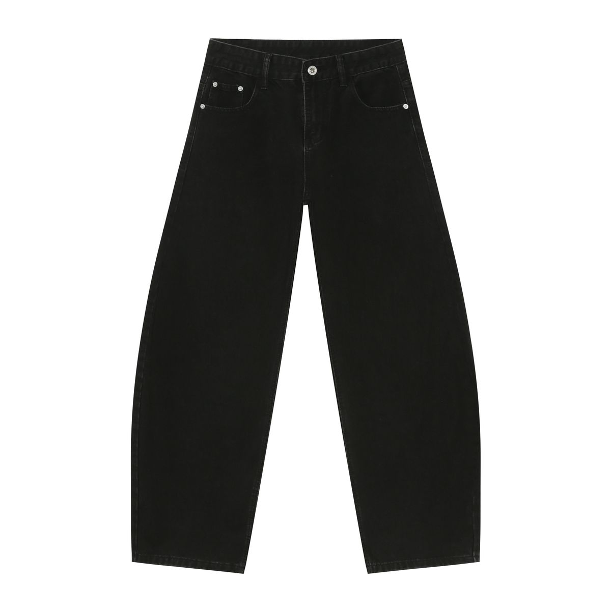 Men's Clothing Retro Silhouette Washed Scimitar Jeans Men's Trendy Brand Loose Straight Wide Leg Trousers_mkmklike.com