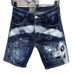 Men's Clothing Men's Style Slim Fit Stretch Denim Shorts Mid-Length With Letter Print Patchwork And Ripped Details Summer Thin Five Point Shorts_mkmklike.com