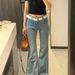American-style Flared Jeans, New Trendy High-waisted Floor-length Slim-fit Trousers_mkmklike.com