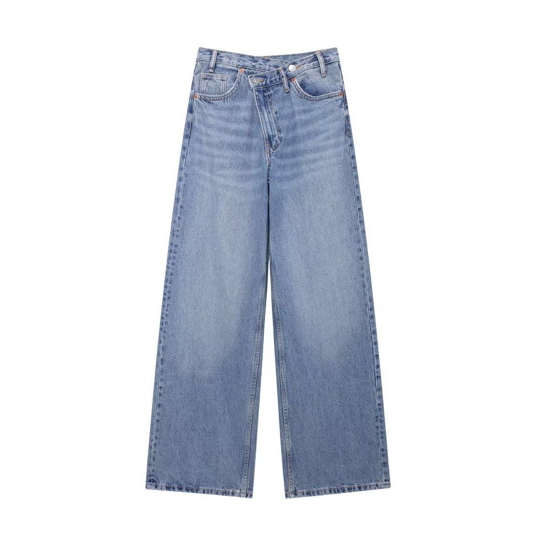 Women's Clothing Retro Slim Drape Straight Leg Floor Length Pants Trendy_mkmklike.com
