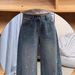Women's Sparkly Rhinestone Embellished Denim Jeans Fleece Lined Slimming Wide Leg Plus Size Straight Leg Pants_mkmklike.com