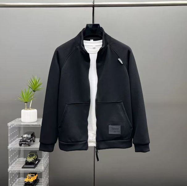 Autumn Winter New Simple Solid Color Stand Collar Trendy Loose Versatile Casual Sports Sweatshirt Youth Stylish Jacket_mkmklike.com