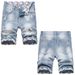 2023 Summer New Distressed Ripped Men's Five-Point Denim Shorts Personality Fashion Straight Mid-Waist Pants_mkmklike.com