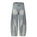 Tie-Dye Scimitar Curved Jeans Men's American Street Trendy Brand Loose Versatile Washed White Wide-Leg Long Pants_mkmklike.com