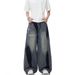 2025 American Graffiti Jeans, High Street Vintage Vibe Loose Wide-Leg Straight Leg Versatile Washed Distressed Men's Long Pants_mkmklike.com