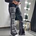 Women's Clothing Fashion Street Shot Sequin Tassel Design Flared Jeans_mkmklike.com