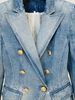 K Euro-American Star New Slim-fit Double-breasted Lion Button Denim Suit Jacket_mkmklike.com