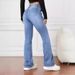 Plus Size Women's Wide Leg Pants - High Waist Stretch Denim Trousers For Comfort & Style (Dark Blue, Black, Light Blue)_mkmklike.com