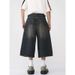 Retro Loose Wide Leg Straight Cropped Jeans Men's Design Hot Selling Denim Pants_mkmklike.com