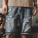 Men's Clothing Casual Denim Shorts Men's Summer Loose Straight New Washed Hole Shorts Men_mkmklike.com