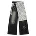 Vibe Trendy Brand Design Sense Denim Straight Long Unisex Hot Drilled Five-Pointed Star Niche Loose Wide-Leg Pants_mkmklike.com