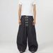 Men's Vintage Button-Fly Jeans – Relaxed Wide-Leg Denim Pants With Distressed Wash, Cleanfit Aesthetic For Streetwear & Retro Styling_mkmklike.com