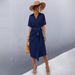 Women's Clothing Wrap Short Sleeve Dress_mkmklike.com