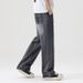 Small Niche Design Splicing Wide Leg Jeans Men # Fashion High Street 2025 Spring New Product Trendy Brand Long Pants For_mkmklike.com