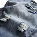 Summer Thin Denim For Men, Distressed Mid-Length Korean Style Trendy Loose Straight Printed Men's Five-Point Shorts_mkmklike.com