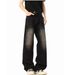 Nordmann American Style Vibe Retro Washed Distressed Ripped Jeans For Men High Street Trendy Brand Cool Loose Straight Wide-Leg_mkmklike.com