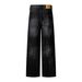 Washed Distressed Jeans For Men Dad Punk Street Style Wave Ripped Vintage Loose Straight Long Pants_mkmklike.com