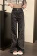 Plus-size High-waisted Women's Jeans, Trendy Brand 2024 New Japanese-style Plaid Long Pants, Youthful And Popular Thin_mkmklike.com