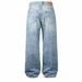 Men's Rhinestone Embellished Washed Jeans - Straight Leg Loose Fit Denim Pants For Casual Wear_mkmklike.com