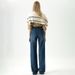 Orange Silk Women's Clothing#Retro Blue Narrow Wide-Leg Jeans For Women 2024 New High-Waisted Loose Straight Pants_mkmklike.com