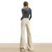 Wholesale Dropshipping: Women's Slim-fit, Slimming, Long, Medium-low-waisted, Slightly Flared Jeans In Khaki And Black_mkmklike.com