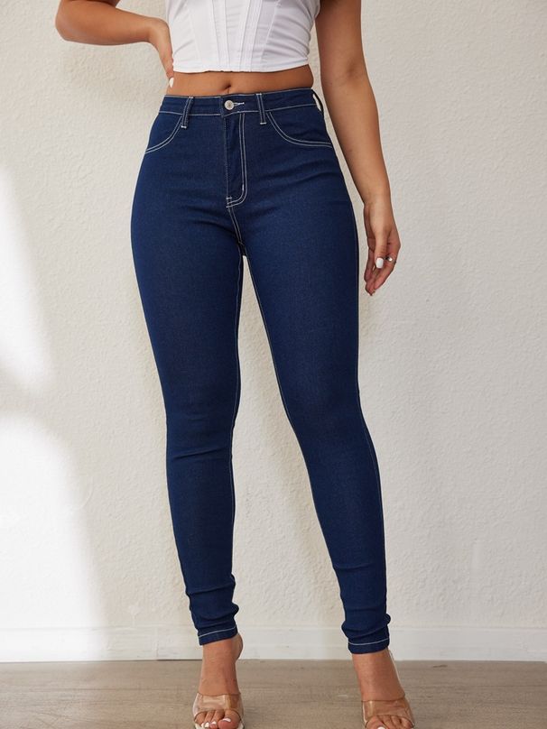 Women's Clothing Vintage High-Waisted Skinny Jeans For Women - Stretchy Slim Fit Denim Pants With Tummy Control & Lifting Effect_mkmklike.com
