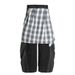 Two-Piece Denim Scimitar Men's Fashion Trendy Long Design Sense Plaid Detachable Personality Silhouette Wide-Leg_mkmklike.com