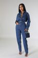 K Slim Fit Elastic Small Toe Denim Jumpsuit With Pockets_mkmklike.com