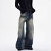 "Unisex Relaxed Straight Leg Wide-Cut Denim Pants - 90s Retro Baggy Jeans With Curved Hem & Streetwear Edge For Men & Women"_mkmklike.com
