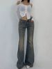 Women's High-Waisted Flare Jeans – Classic Blue Denim, Straight-to-Flare Fit, Comfortable & Stylish For Everyday Wear_mkmklike.com