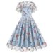 Women's Clothing round neck waist mesh embroidery dress retro Hepburn dress_mkmklike.com