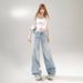 American Retro Low-waist Loose Wide-leg Pants Trendy Girls, Versatile Spring-summer Straight Jeans For Women, Available_mkmklike.com