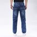 Men's Slim Fit Stretch Denim Jeans - Classic Straight Leg Blue Jeans With Comfort Flex (Dark Blue, S-2xl)_mkmklike.com
