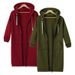 Women's Clothing Autumn and Winter Women's Clothing Hooded Long Sleeve Mid Length Sweater Fleece Long Coat_mkmklike.com
