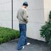 Cityboy Japanese Style Men's Cargo Jeans Dark Blue Washed Straight Leg Multi Pocket Skateboard Pants American Street Style Relaxed Fit_mkmklike.com