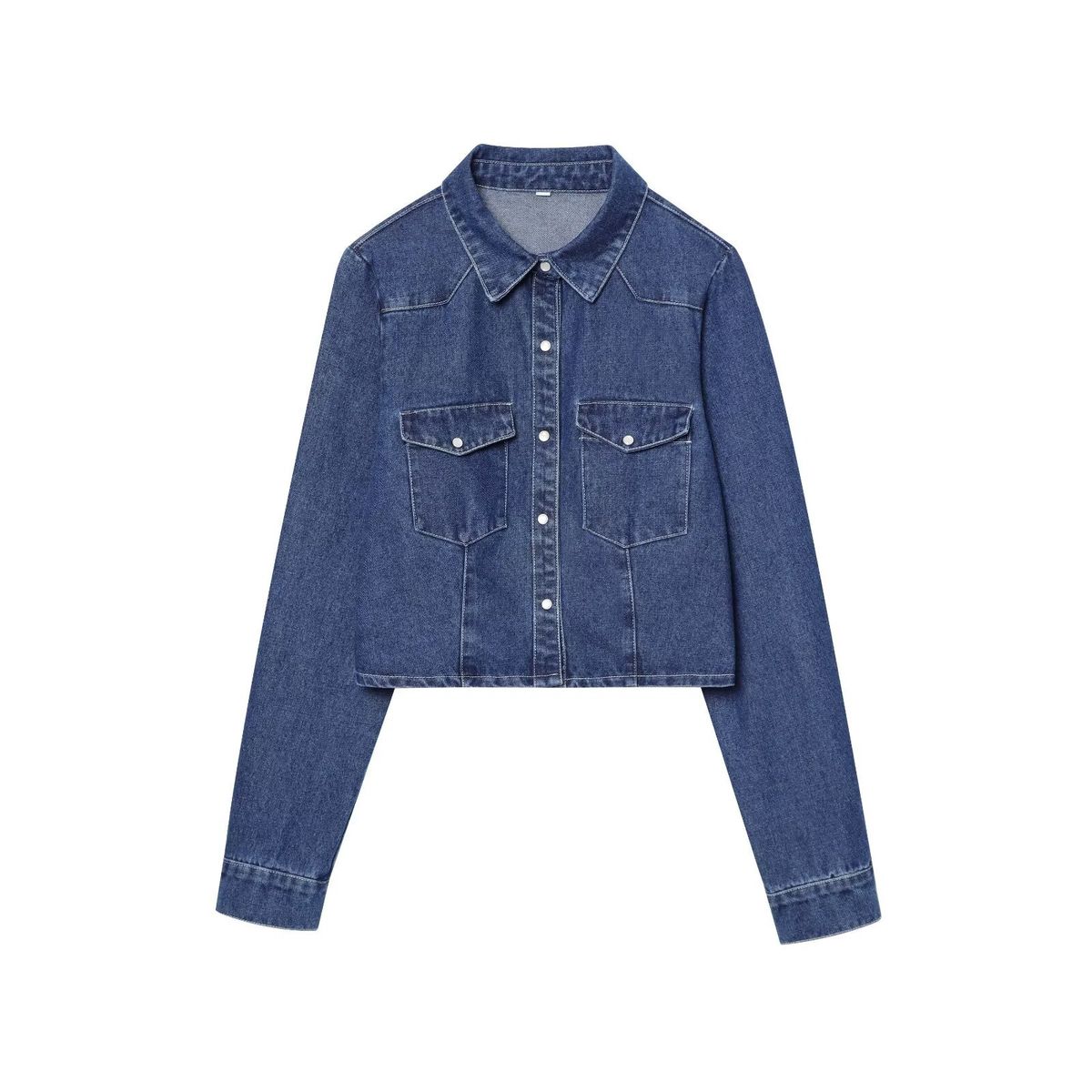 Women's Denim Short Jacket - Stylish Urban Outerwear For Casual & Office Wear (XS/S/M/L, Blue)_mkmklike.com