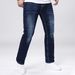 Men's Stretch Dark Blue Skinny Jeans Slim Fit Multiple Construction Techniques For Flattering Look_mkmklike.com