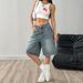 Women's Slim Fit Denim Capri Pants American Street Style Fashion Summer Trendy in Stock_mkmklike.com