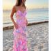 Women's clothing sleeveless dress V neck ruffled backless long dress_mkmklike.com